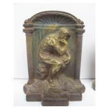 Pair of Antique Iron Bookends - The Thinker