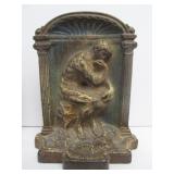Pair of Antique Iron Bookends - The Thinker