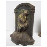 Pair of Antique Iron Bookends - The Thinker