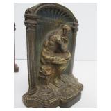 Pair of Antique Iron Bookends - The Thinker