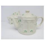 Pair of Signed BELLEEK Porcelain Teapots