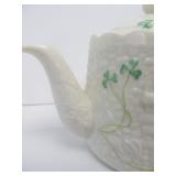Pair of Signed BELLEEK Porcelain Teapots