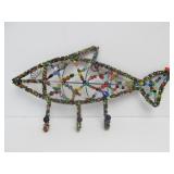 Very Cool Genuine Stone & Glass Bead Fish Coat/Hat Rack