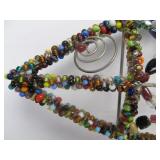 Very Cool Genuine Stone & Glass Bead Fish Coat/Hat Rack