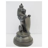 Antique Signed Figural Lion Silverplated Inkwell