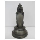 Antique Signed Figural Lion Silverplated Inkwell