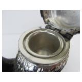 Antique Signed Figural Lion Silverplated Inkwell
