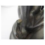 Antique Signed Figural Lion Silverplated Inkwell