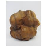 Vintage Carved Japanese Crying Sumo Wood Sculpture