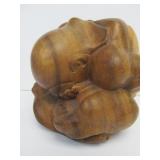 Vintage Carved Japanese Crying Sumo Wood Sculpture