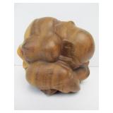 Vintage Carved Japanese Crying Sumo Wood Sculpture