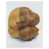 Vintage Carved Japanese Crying Sumo Wood Sculpture