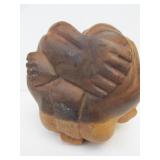 Vintage Carved Japanese Crying Sumo Wood Sculpture