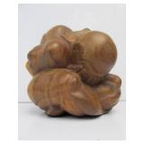 Vintage Carved Japanese Crying Sumo Wood Sculpture
