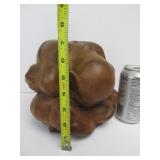 Vintage Carved Japanese Crying Sumo Wood Sculpture