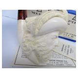 Vintage Carved Genuine MEERSCHAUM Figural Smoking Pipe