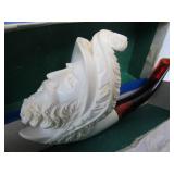 Vintage Carved Genuine MEERSCHAUM Figural Smoking Pipe