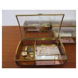 Lot of 5 VIA VERMONT Etched Glass Music Boxes