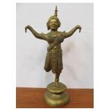 Vintage Heavy Brass Oriental Dancing Figure Statue