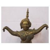 Vintage Heavy Brass Oriental Dancing Figure Statue