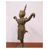 Vintage Heavy Brass Oriental Dancing Figure Statue