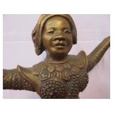 Vintage Heavy Brass Oriental Dancing Figure Statue