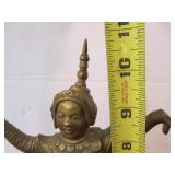 Vintage Heavy Brass Oriental Dancing Figure Statue