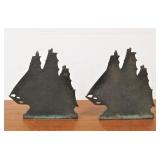 Old Vintage Cast Brass Sailing Ship Bookends