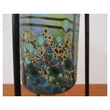 Beautiful Hand Made Art Glass Vase w/Stand by David Tate