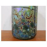Beautiful Hand Made Art Glass Vase w/Stand by David Tate
