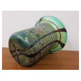 Beautiful Hand Made Art Glass Vase w/Stand by David Tate