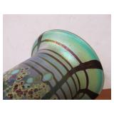 Beautiful Hand Made Art Glass Vase w/Stand by David Tate