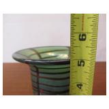 Beautiful Hand Made Art Glass Vase w/Stand by David Tate