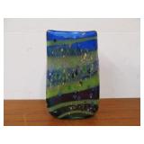 Hand Made Signed Art Glass Vase by Steve Palmer