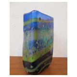Hand Made Signed Art Glass Vase by Steve Palmer