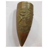 Antique Chinese Relief Hammered Copper Wall Vase