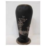 Vintage Chinese Sterling Silver Overlay Vase