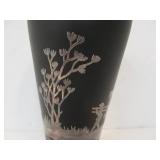 Vintage Chinese Sterling Silver Overlay Vase