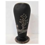 Vintage Chinese Sterling Silver Overlay Vase
