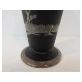 Vintage Chinese Sterling Silver Overlay Vase