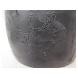 Ornate Old Carved Chinese Lidded Jar