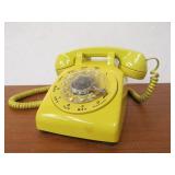 Vintage YELLOW Western Electric Rotary Dial Telephone