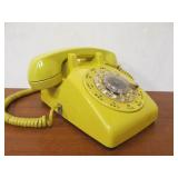 Vintage YELLOW Western Electric Rotary Dial Telephone