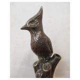 Old Signed Vintage Figural Silverplated Bird Pen Holder