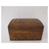 Antique Embossed Leather Jewelry/Trinket Box