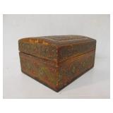 Antique Embossed Leather Jewelry/Trinket Box