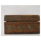 Antique Embossed Leather Jewelry/Trinket Box