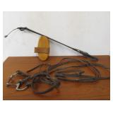 Group of Vintage Horse Tack Whips Brush etc