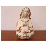 Hand Painted Fine Porcelain Mother Mary Musical Statue by Franklin Mint