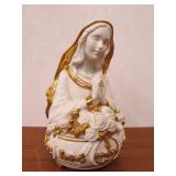 Hand Painted Fine Porcelain Mother Mary Musical Statue by Franklin Mint
